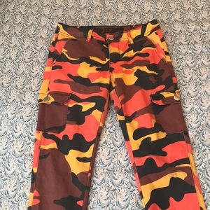Orange Camo joggers